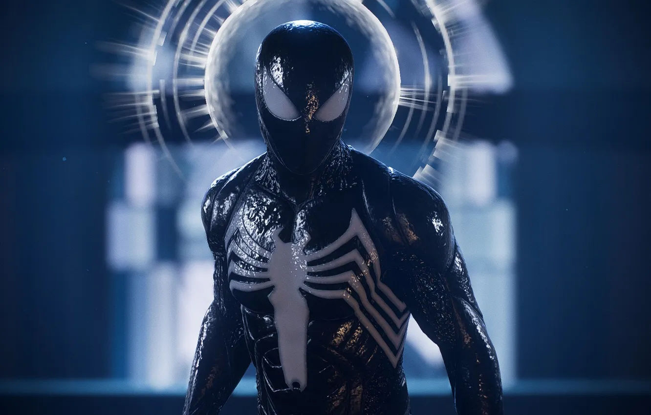 Фото обои black suit, Marvel Spider Man 2, spider sense