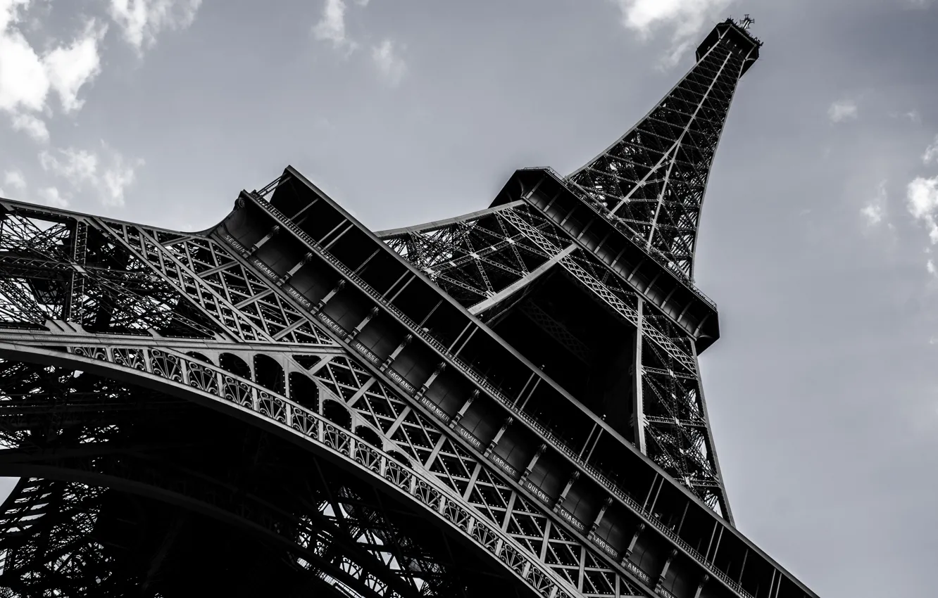 Фото обои город, обои, Франция, Париж, высота, красота, Эйфелева башня, архитектура