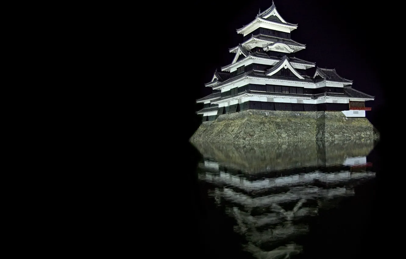 Фото обои Отражение, Замок, Матсумото