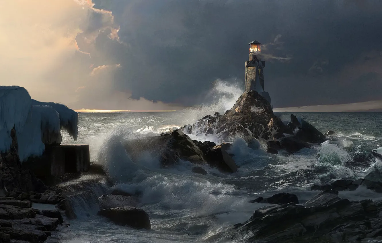 Фото обои Маяк, Lighthouse, Blake Rottinger