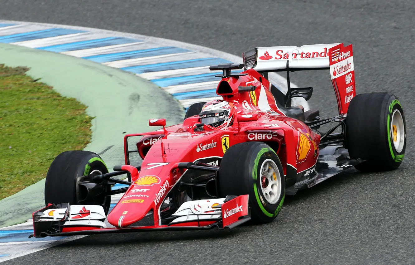 Фото обои Ferrari, Formula 1, Kimi Raikkonen, Tests, SF15T