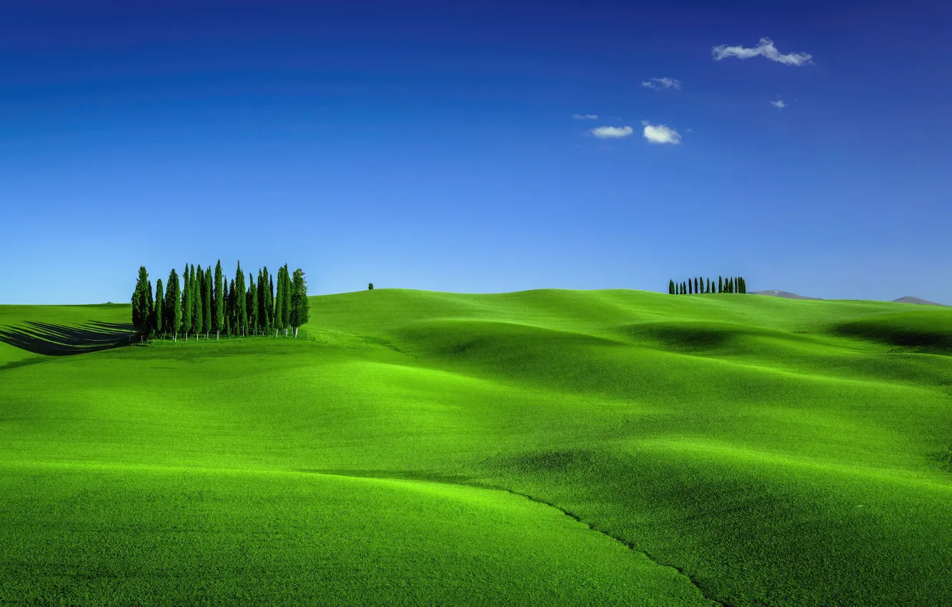 Фото обои sky, landscape, blue, hills, greenery