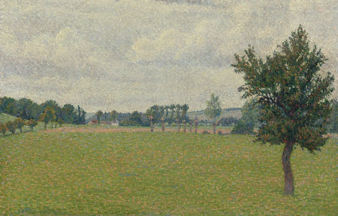 Фото обои 1888, Plain of Thierceville, Люсьен Писсарро, Lucien Pissarro