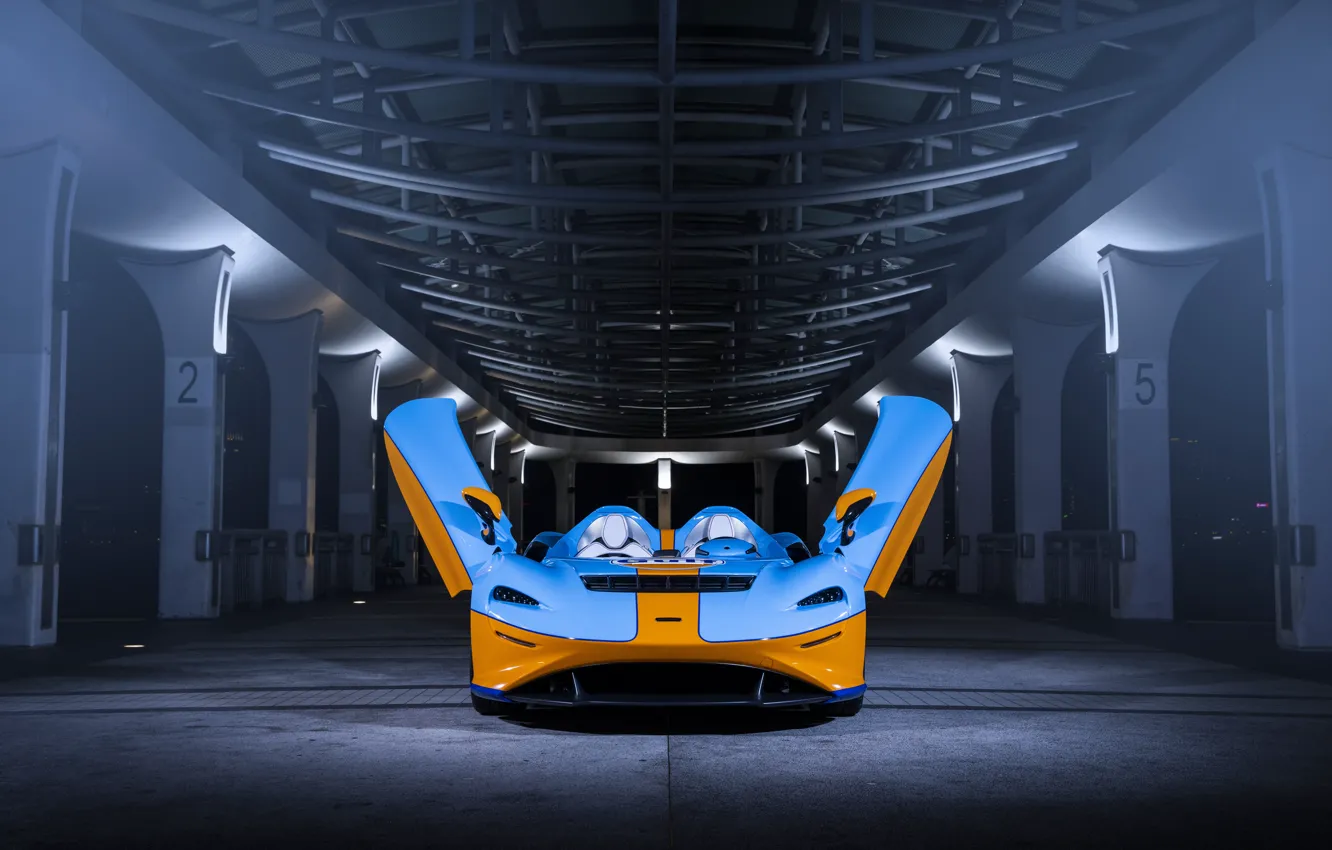 Фото обои McLaren, спорткар, MSO, Gulf, 2020, Elva, McLaren MSO Elva Gulf Theme, McLaren MSO