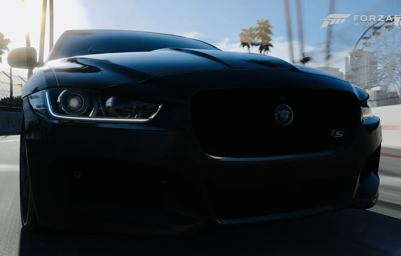 Фото обои HDR, Jaguar, game, sun, FM7, UHD, XE S, Forza Motorsport 7