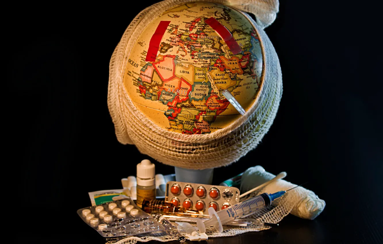 Фото обои мир, политика, земной шар, глобус, болезнь, лекарства