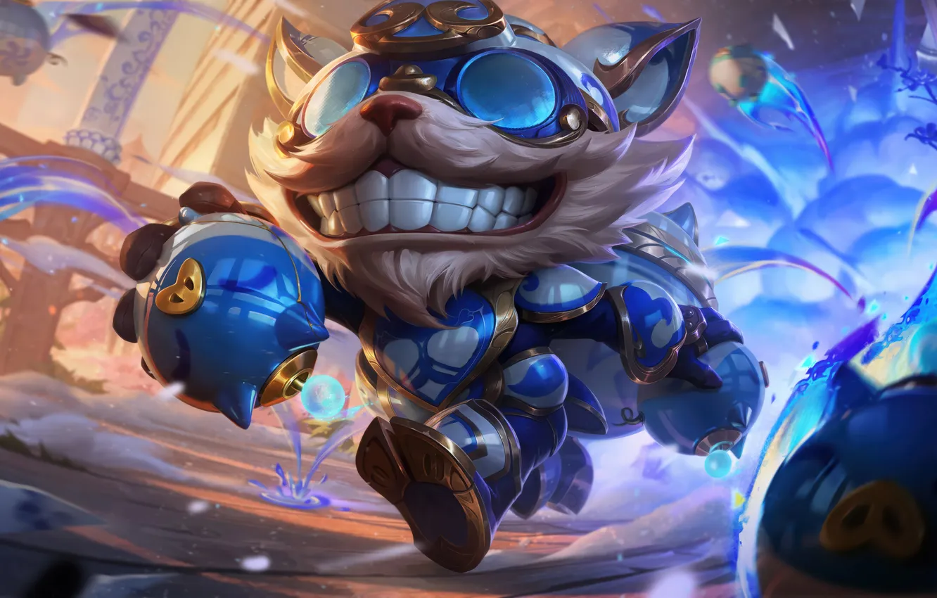 Фото обои зубы, очки, бег, game, character, персонаж, League of Legends, LOL