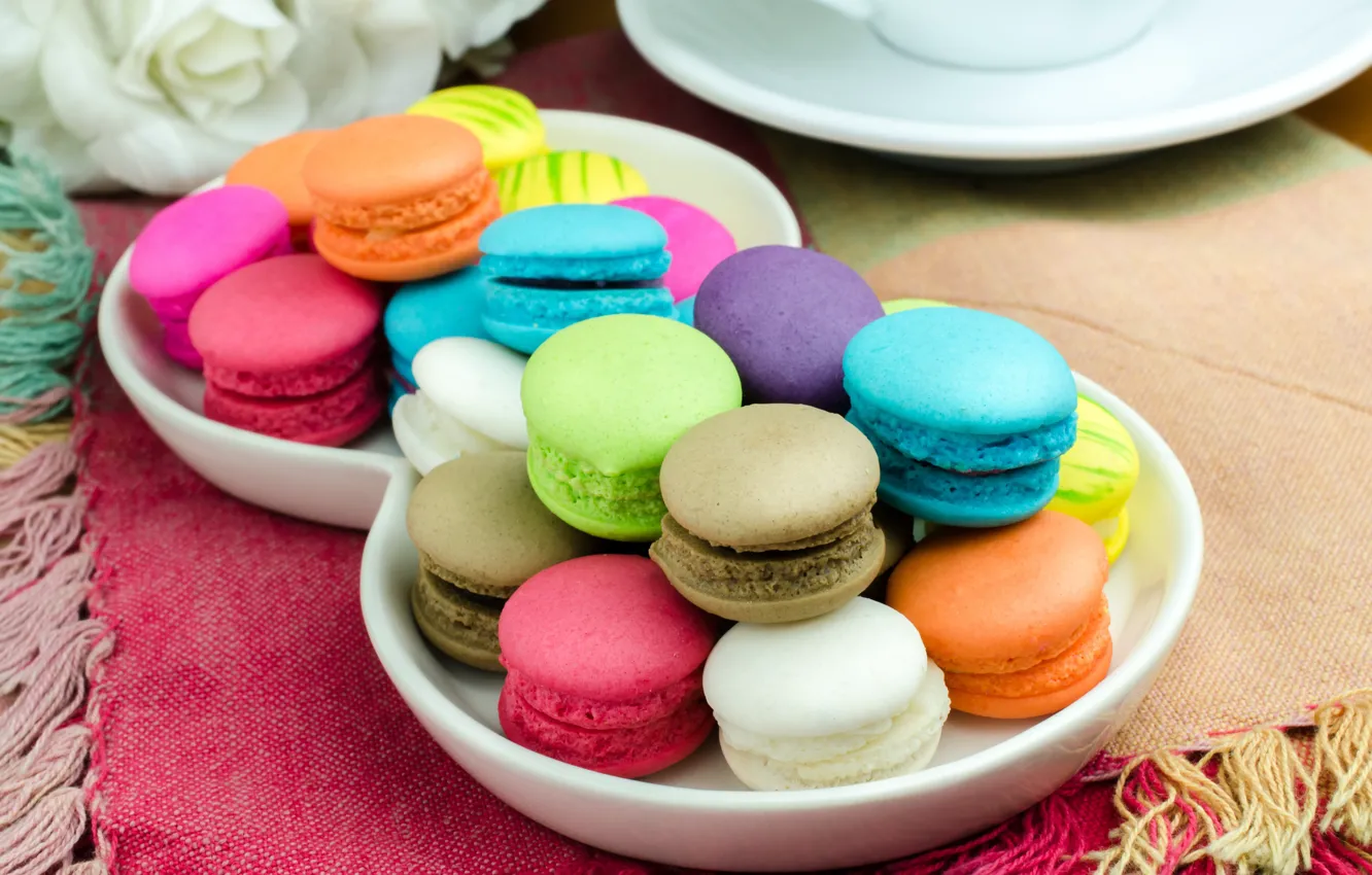 Фото обои colorful, десерт, pink, пирожные, сладкое, sweet, dessert, macaroon