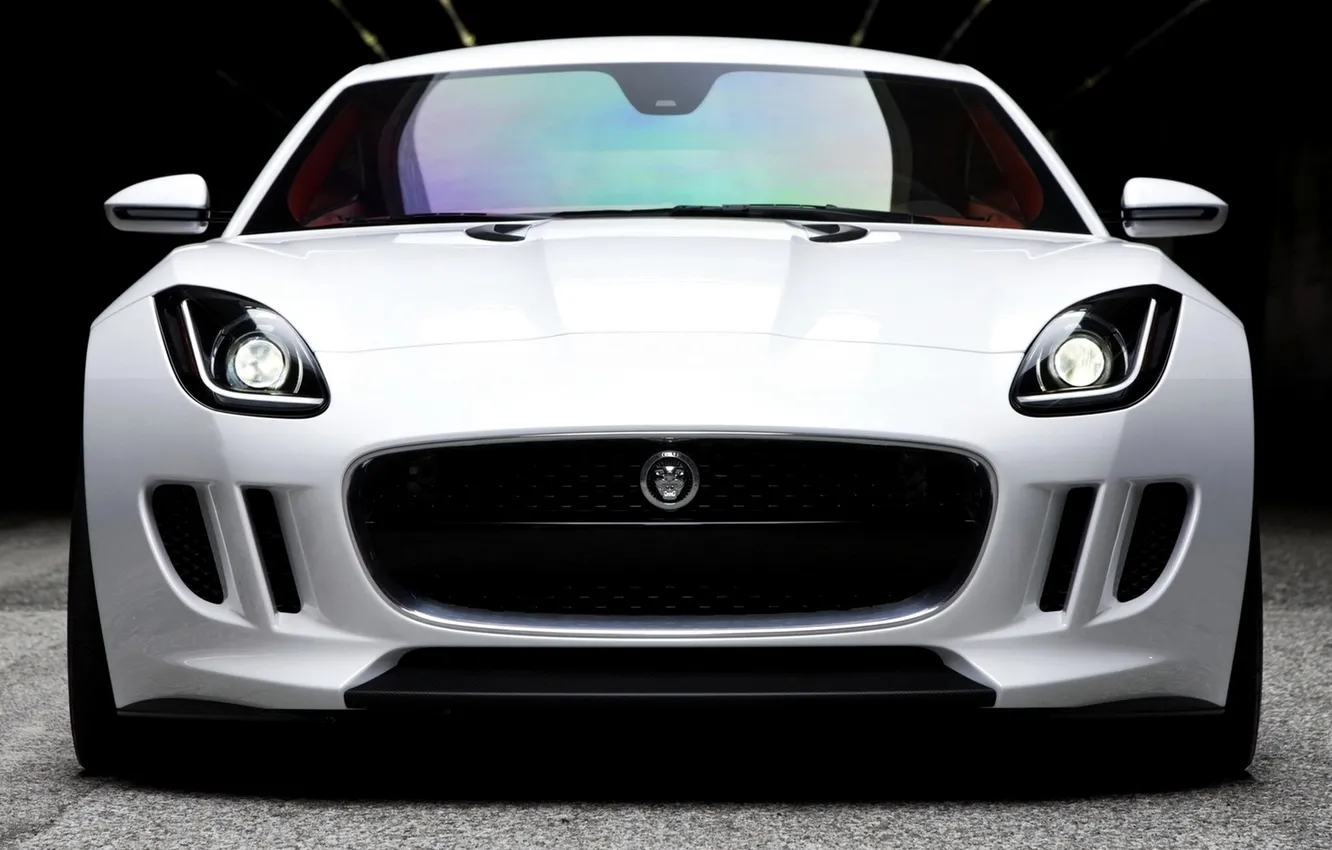 Фото обои Concept, Jaguar, Белый, Машина, Концепт, Ягуар, Автомобиль, Beautiful