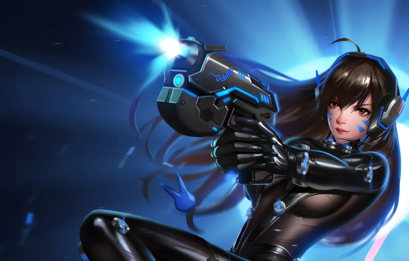 Фото обои overwatch, gantz, dva