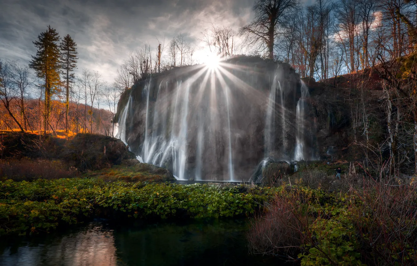 Фото обои waterfall, Croatia, National Park Plitvice Lakes