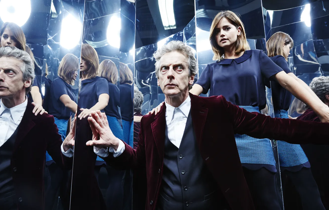 Фото обои взгляд, девушка, отражения, актриса, актер, мужчина, Doctor Who, Доктор Кто