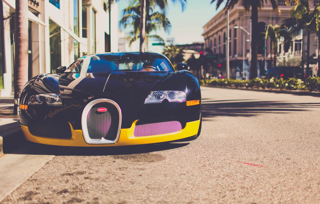 Фото обои город, veyron, bugatti, california, los angeles