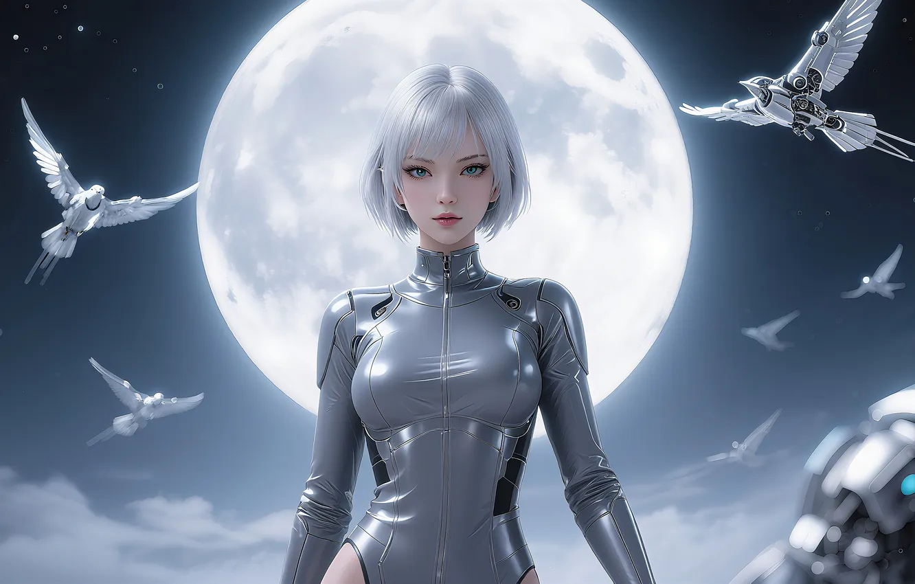 Фото обои girl, blonde, cyborgs, ai art