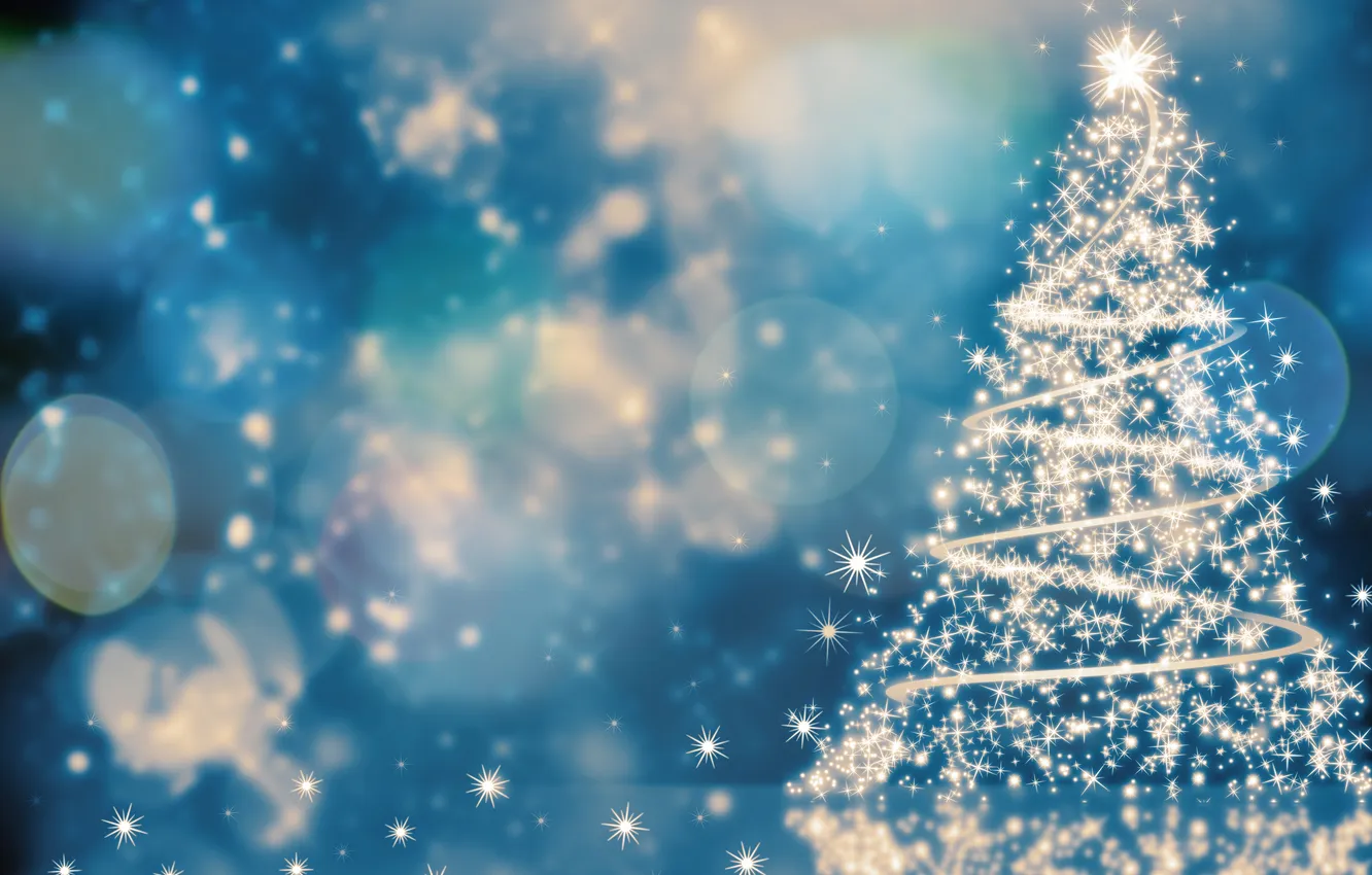 Фото обои праздник, елка, огоньки, Christmas