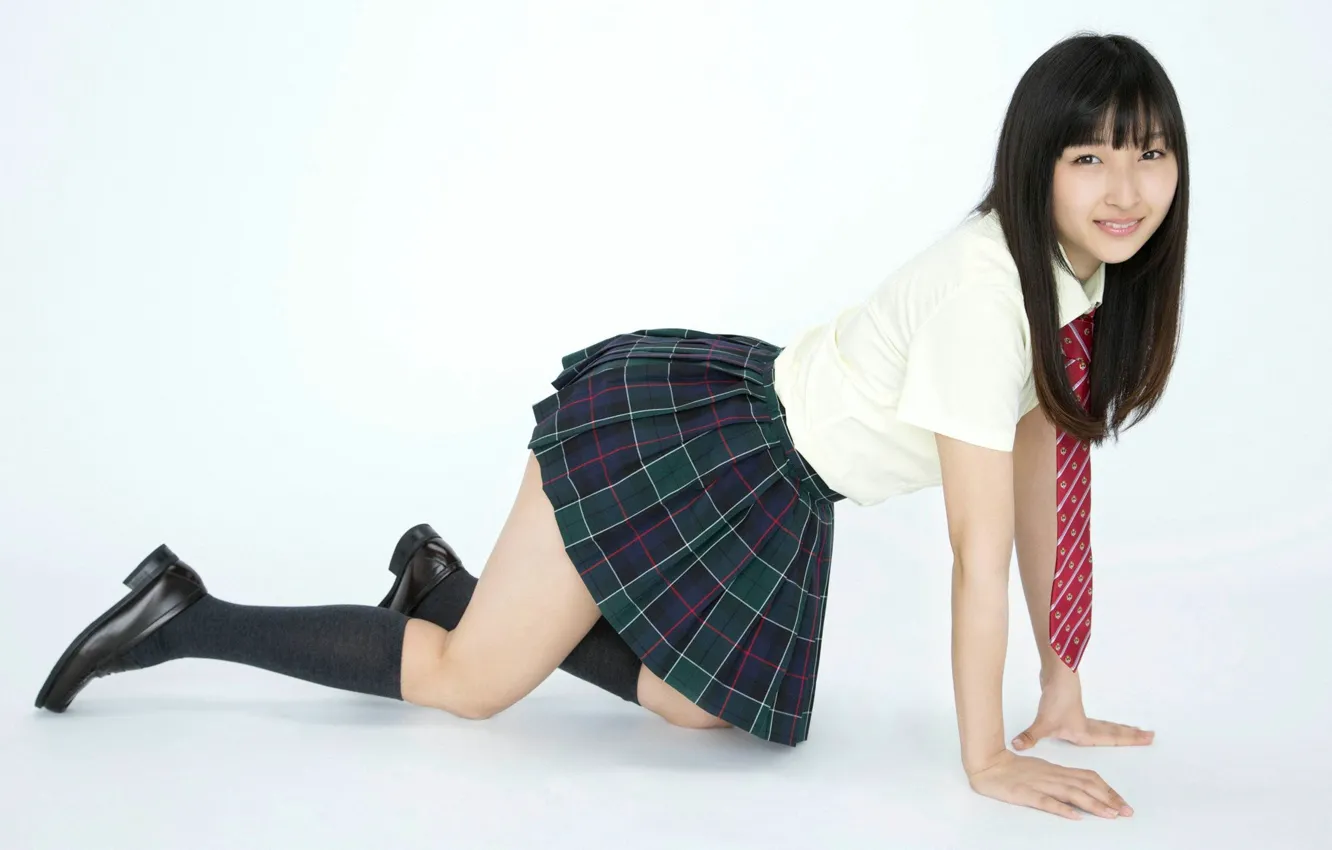 Фото обои Beautiful, Asian, Model, Woman, Pretty, Japanese, Uniform, Tie