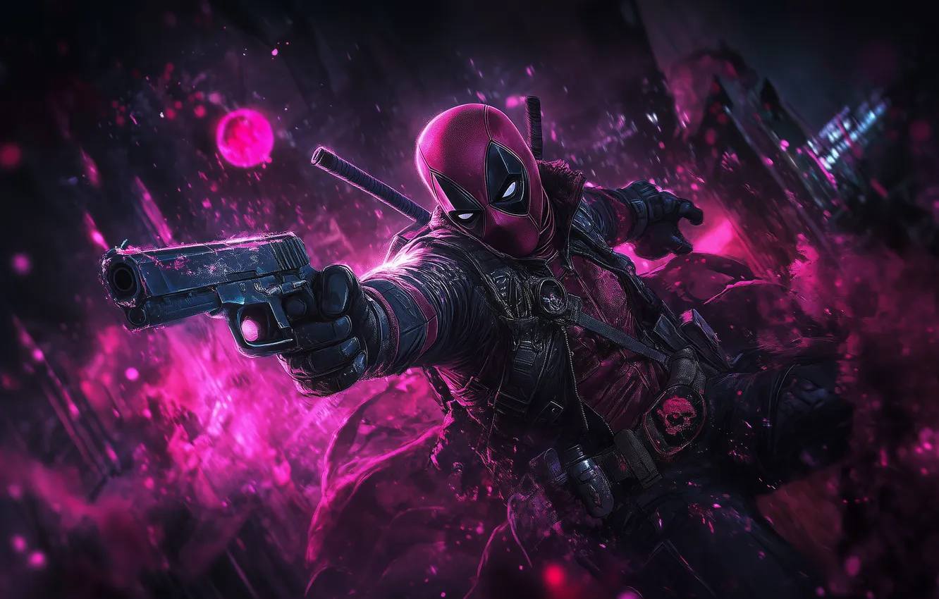 Фото обои gun, marvel, марвел, deadpool, эпик, epic, дедпул, cinematic