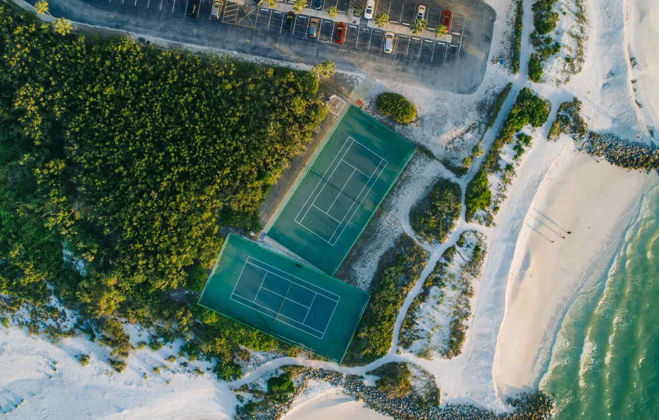 Фото обои beach, sea, parking, courts