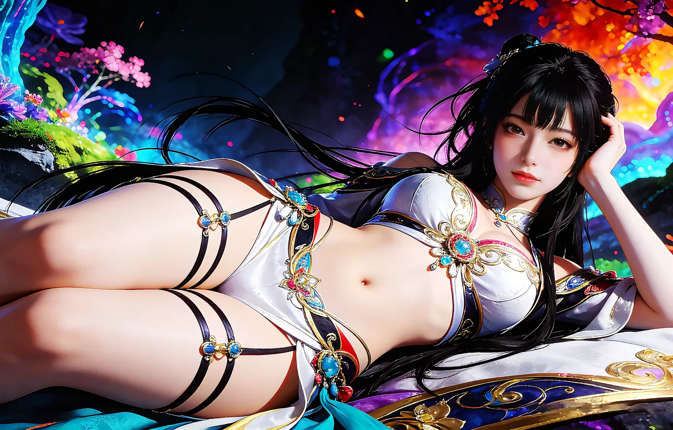 Фото обои girl, ai art, asian, sexy