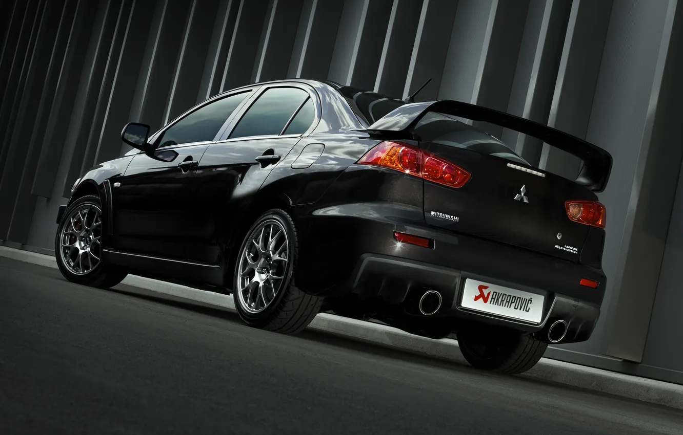 Фото обои black, mitsubishi, lancer, evolution