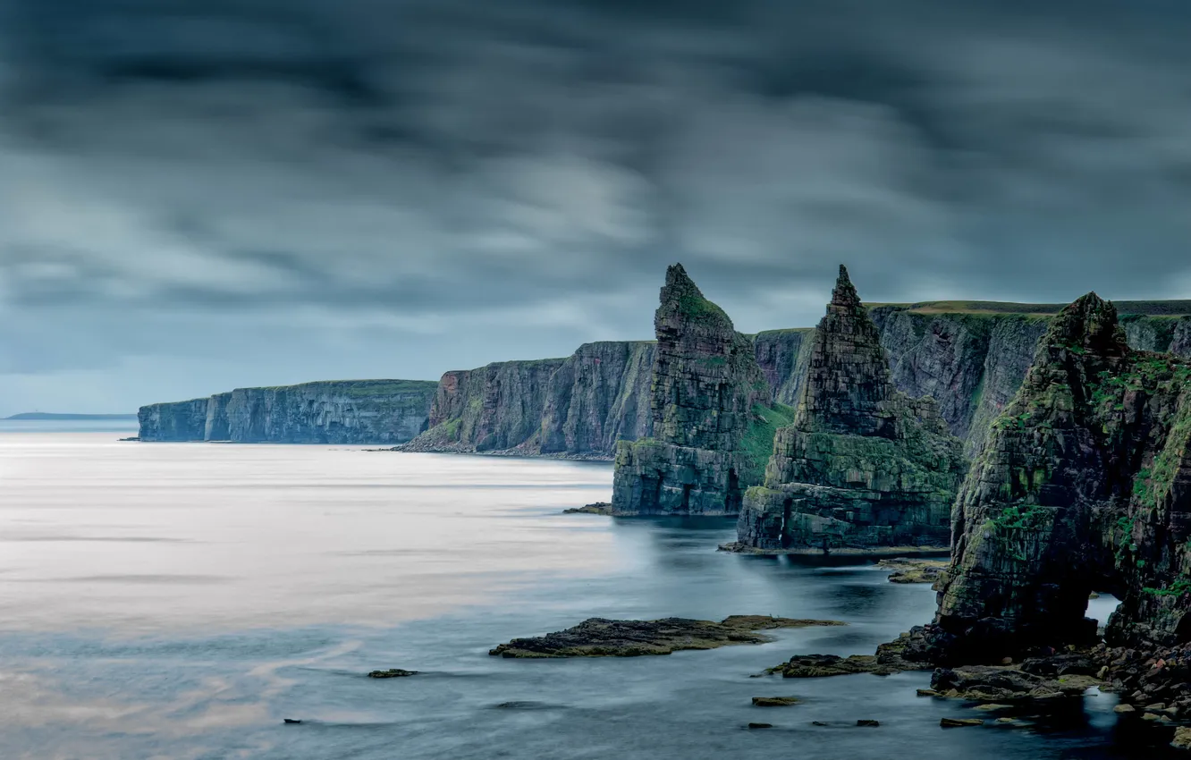 Фото обои море, пейзаж, скалы, Caithness, Stacks of Duncansby