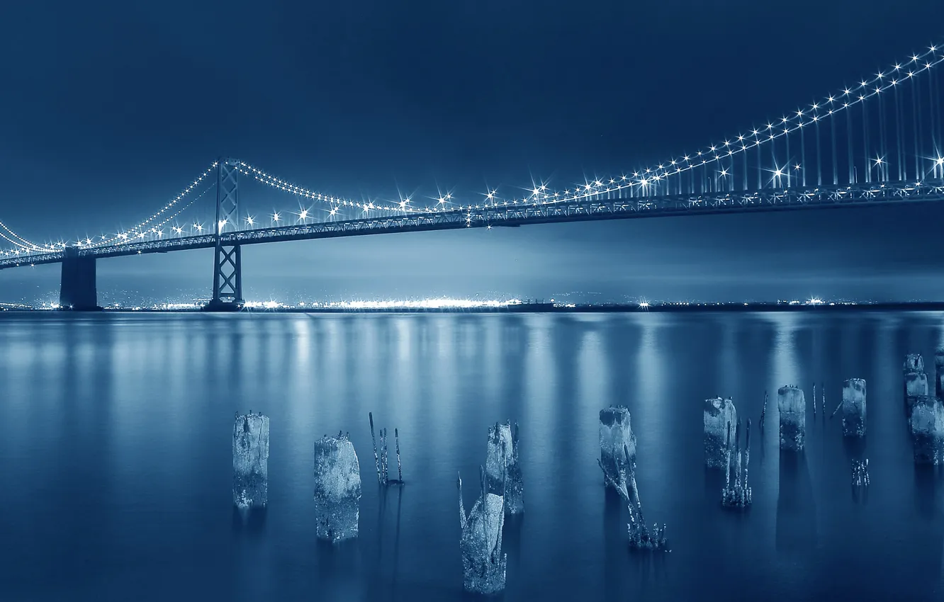 Фото обои City, Amazing, Blue, Bridge, San Francisco, Beauty, Bay, Architecture