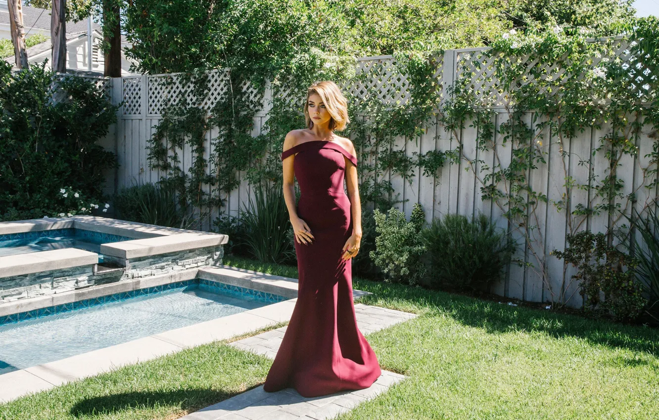 Фото обои девушка, платье, актриса, красавица, sarah hyland