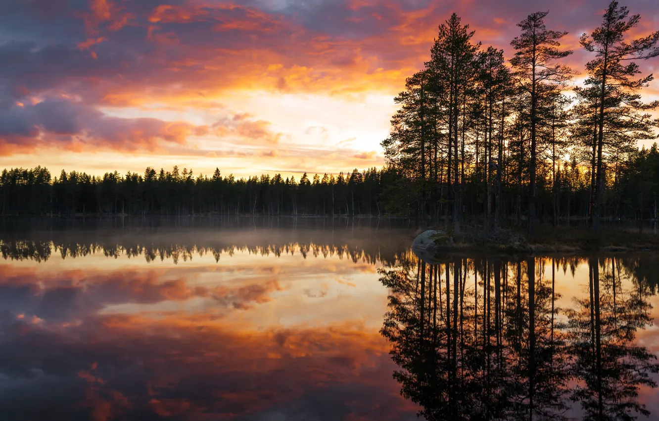 Фото обои Tampere, Orivesi, lake Siikajärvi, Lauttakulma