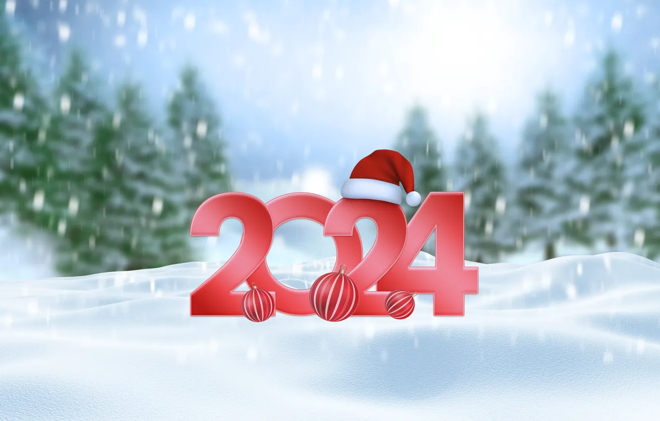 Фото обои зима, снег, золото, Новый Год, цифры, new year, winter, snow