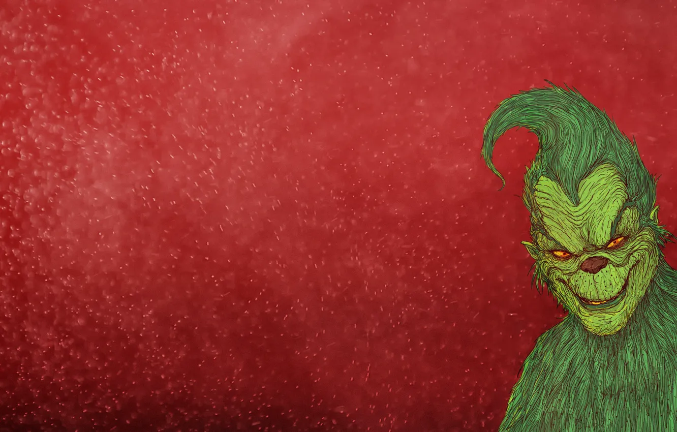 Фото обои Минимализм, Рисунок, Фон, Арт, Art, Helix, Персонаж, Grinch