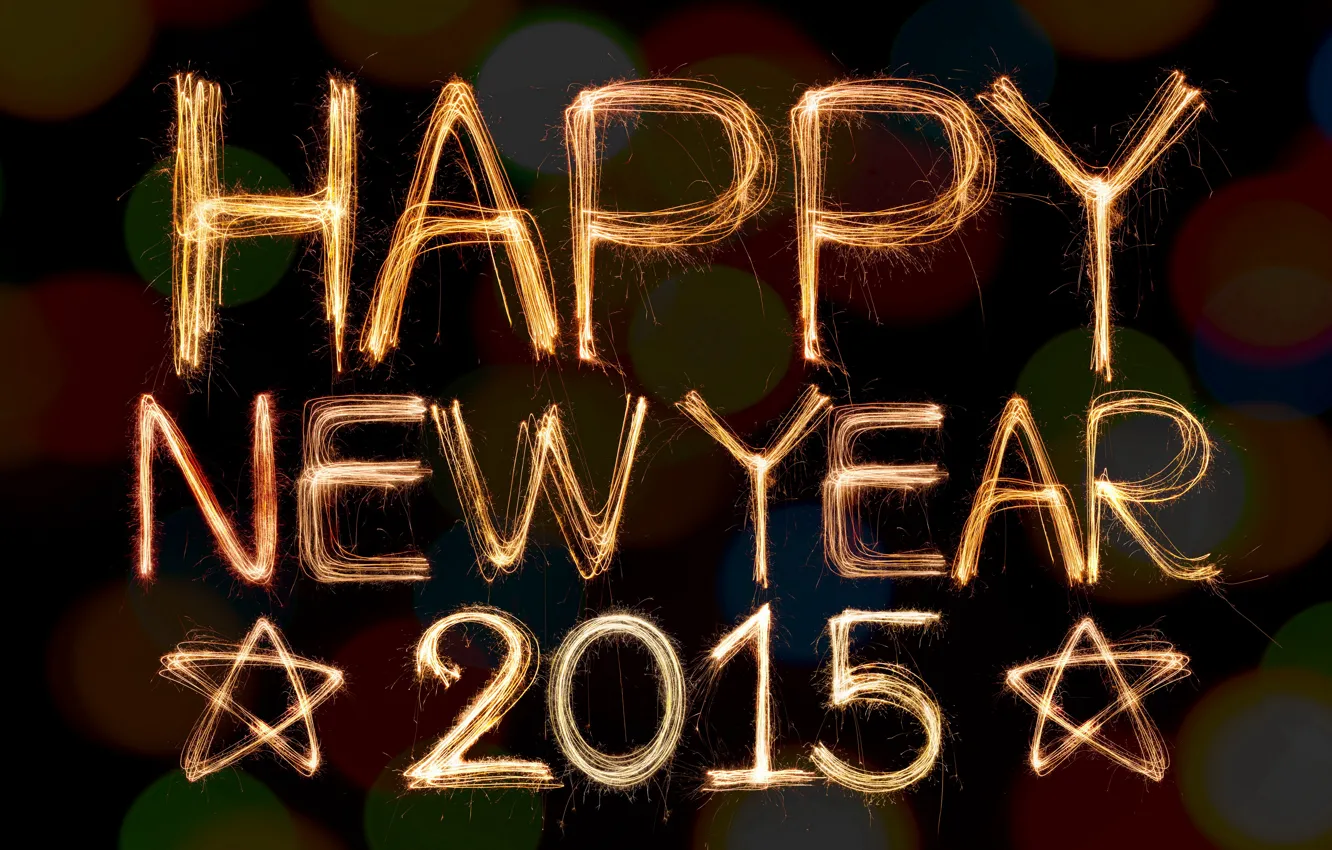 Фото обои золото, салют, Новый год, New Year, Happy, 2015