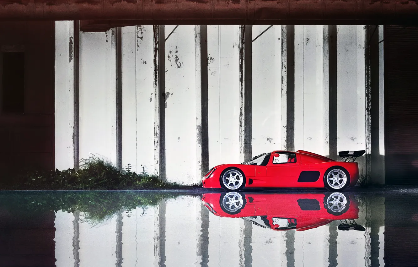 Фото обои вода, отражение, суперкар, supercar, gtr, ultima, reflection, ультима