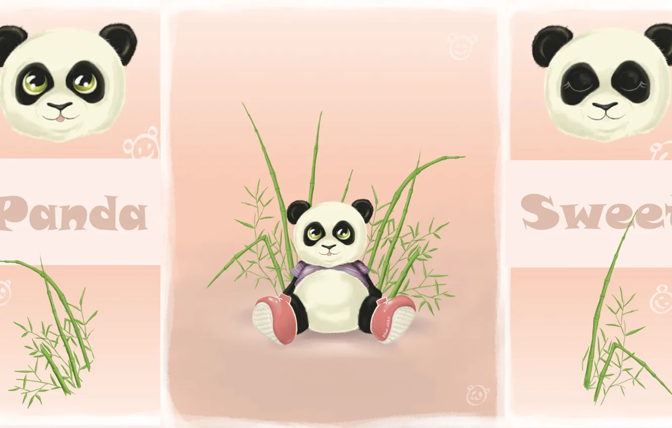 Фото обои животные, обои, детский, панда