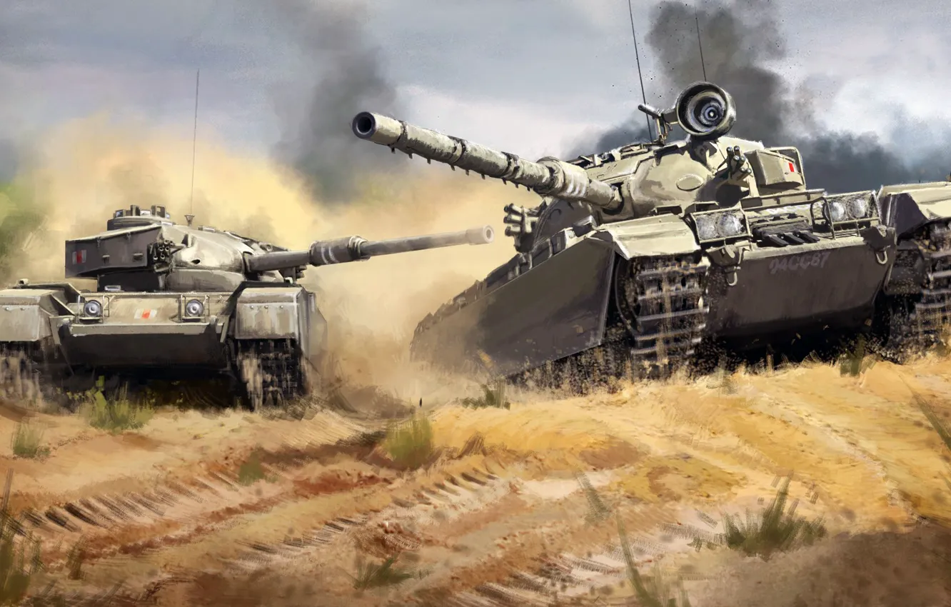 Фото обои рисунок, арт, танк, World of Tanks, Центурион, Centurion, британский средний танк, A41