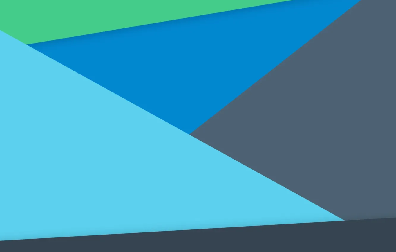 Фото обои Blue, Green, Design, Line, Lollipop, Material, Android 5.0, Triangles