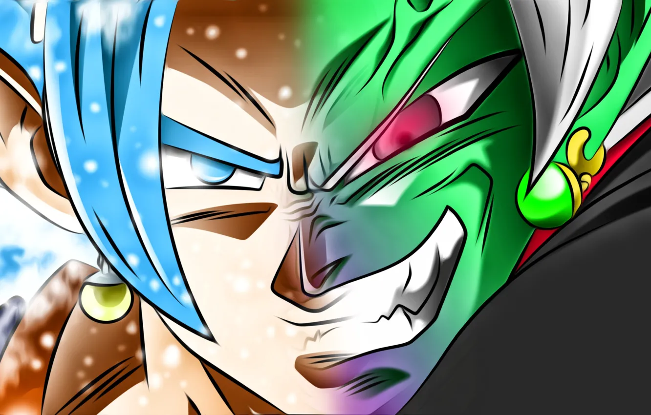 Фото обои goku, vegeta, super saiyan blue, dragon ball super, zamasu