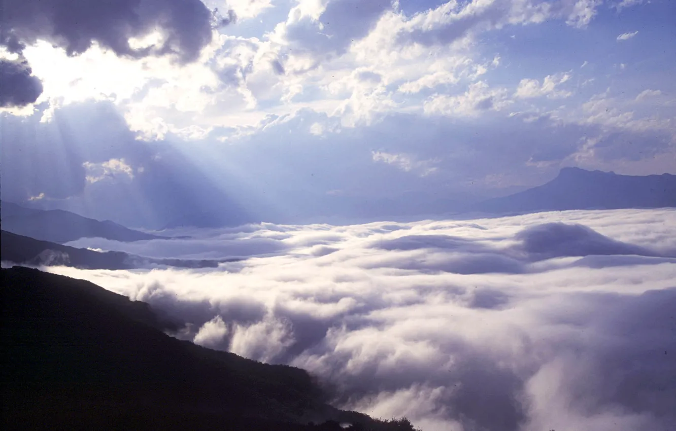 Фото обои Облака, Горы, Clouds, Mountains, Горный Пейзаж