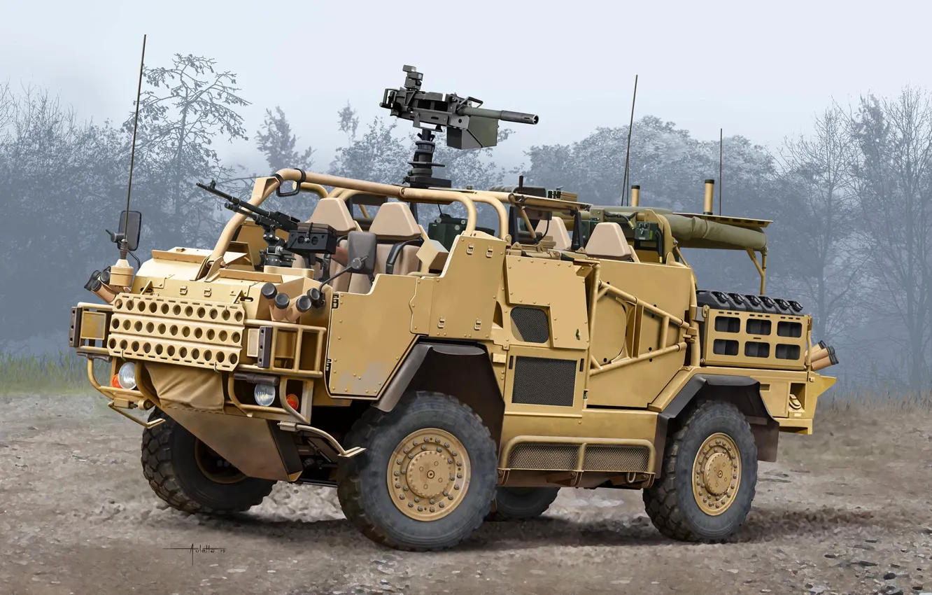 Фото обои Великобритания, бронеавтомобиль, British Army, MWMIK, Auletta, Tactical Support Vehicle, Supacat HMT400 Jackal, Jackal 1 High …