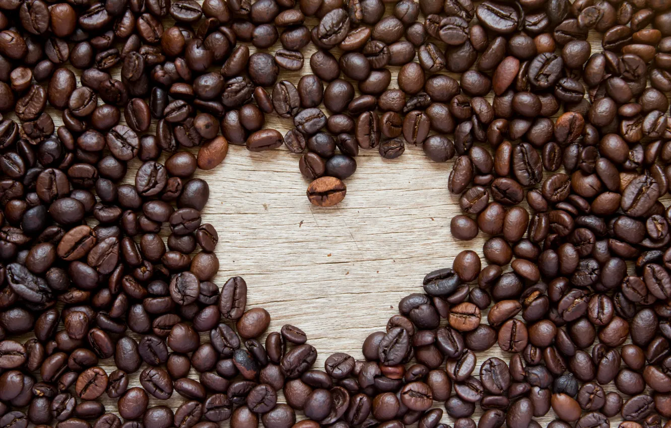 Фото обои любовь, сердце, кофе, зерна, love, heart, romantic, beans