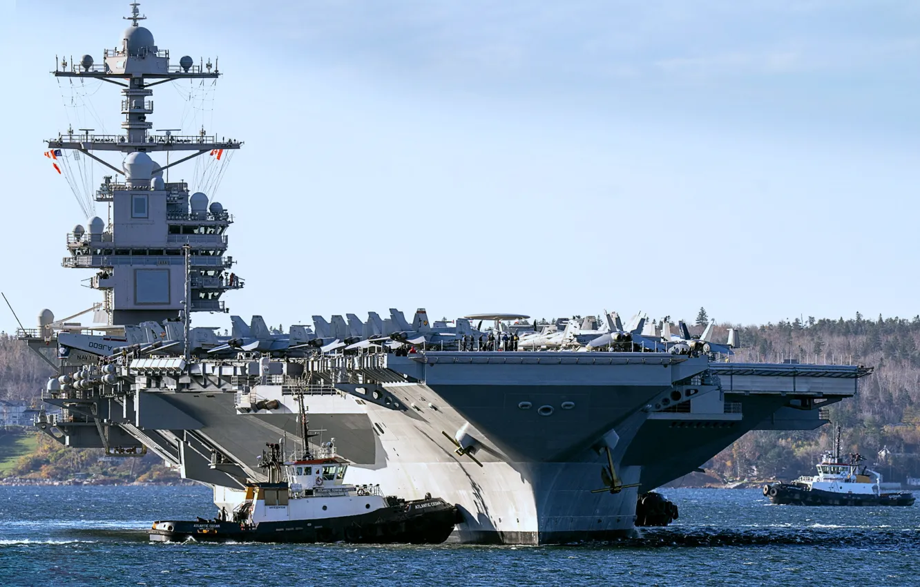 Фото обои авианосец, атомный, USS Gerald R. Ford