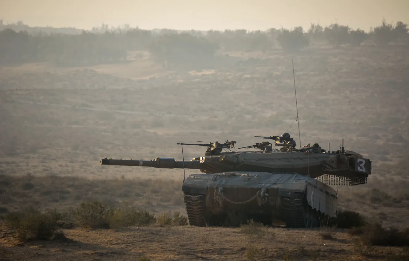 Фото обои поле, танк, боевой, Меркава, основной, Merkava, Израиля