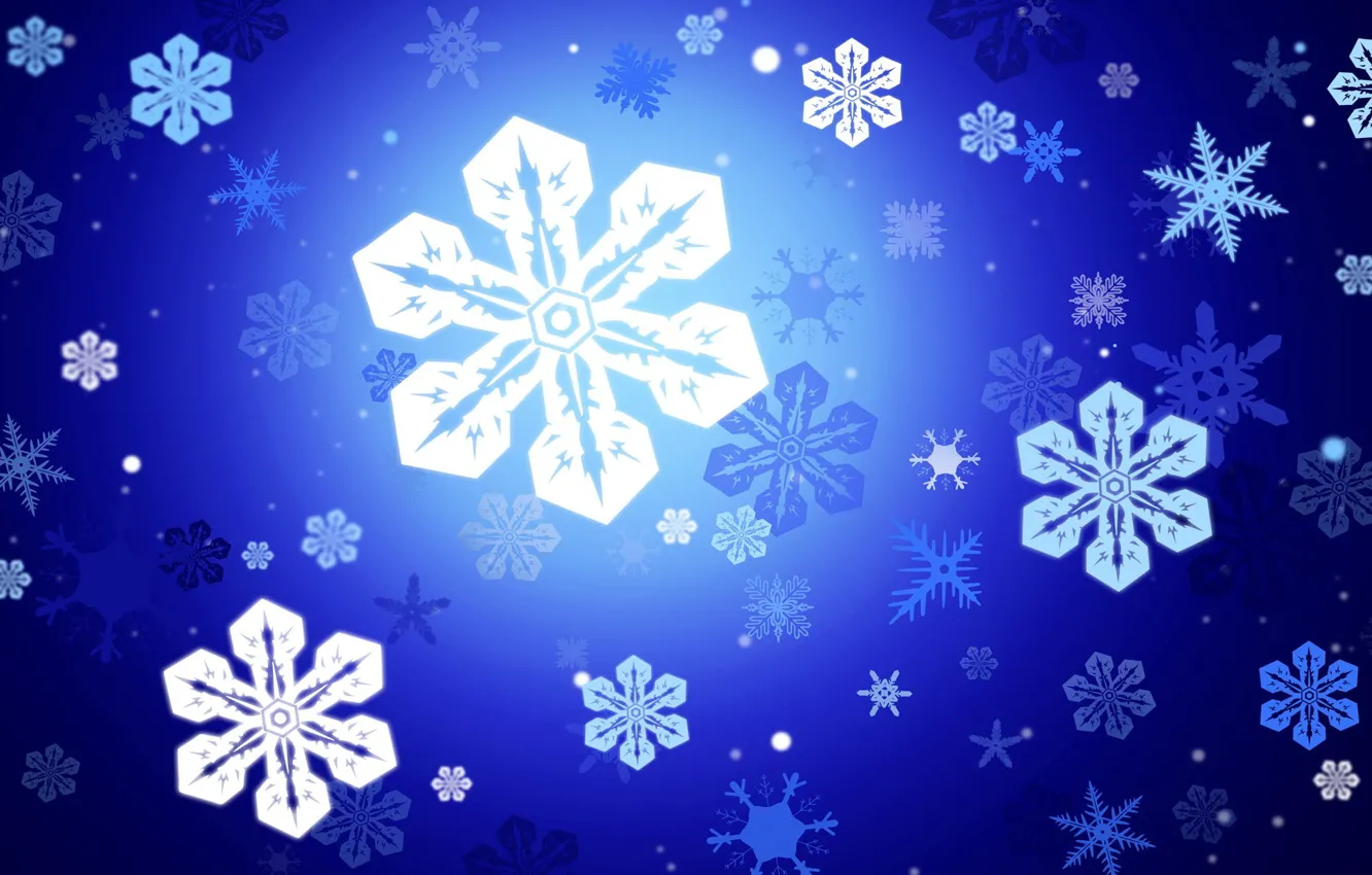 Фото обои снежинки, вектор, Синий