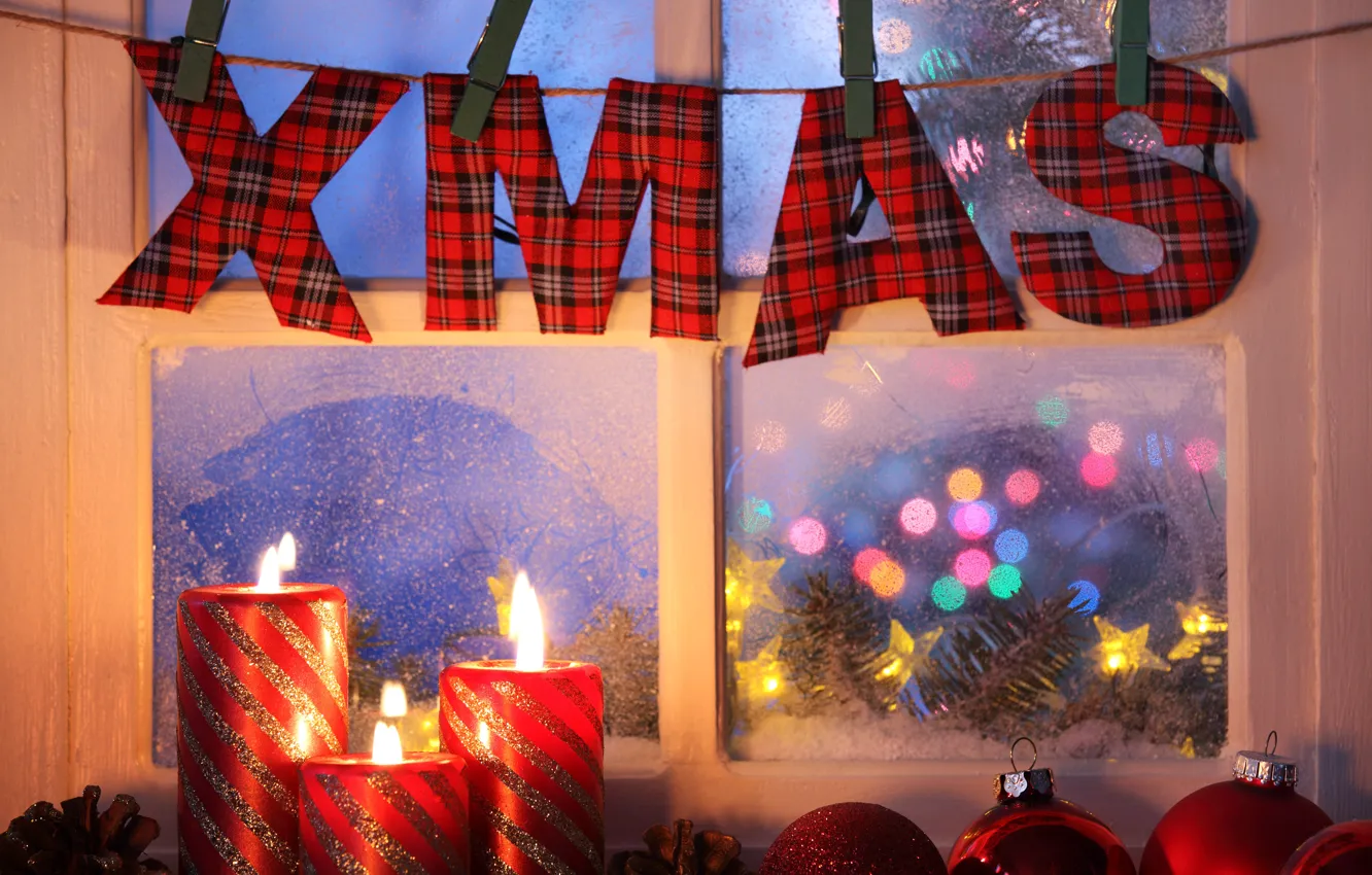 Фото обои зима, снег, Новый Год, Рождество, light, Christmas, night, window