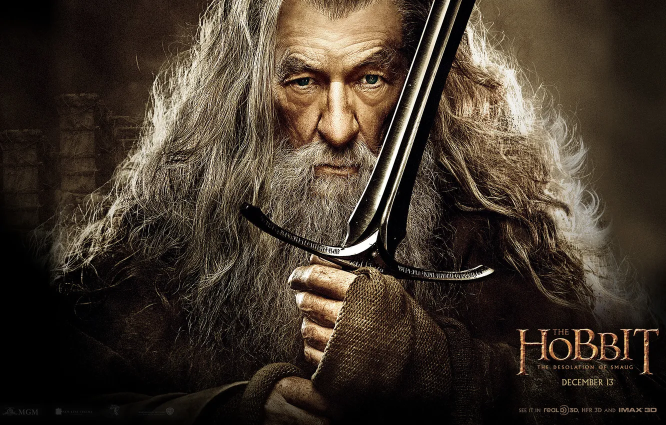 Фото обои sword, Gandalf, The Hobbit, Wizard, The desolation of Smaug