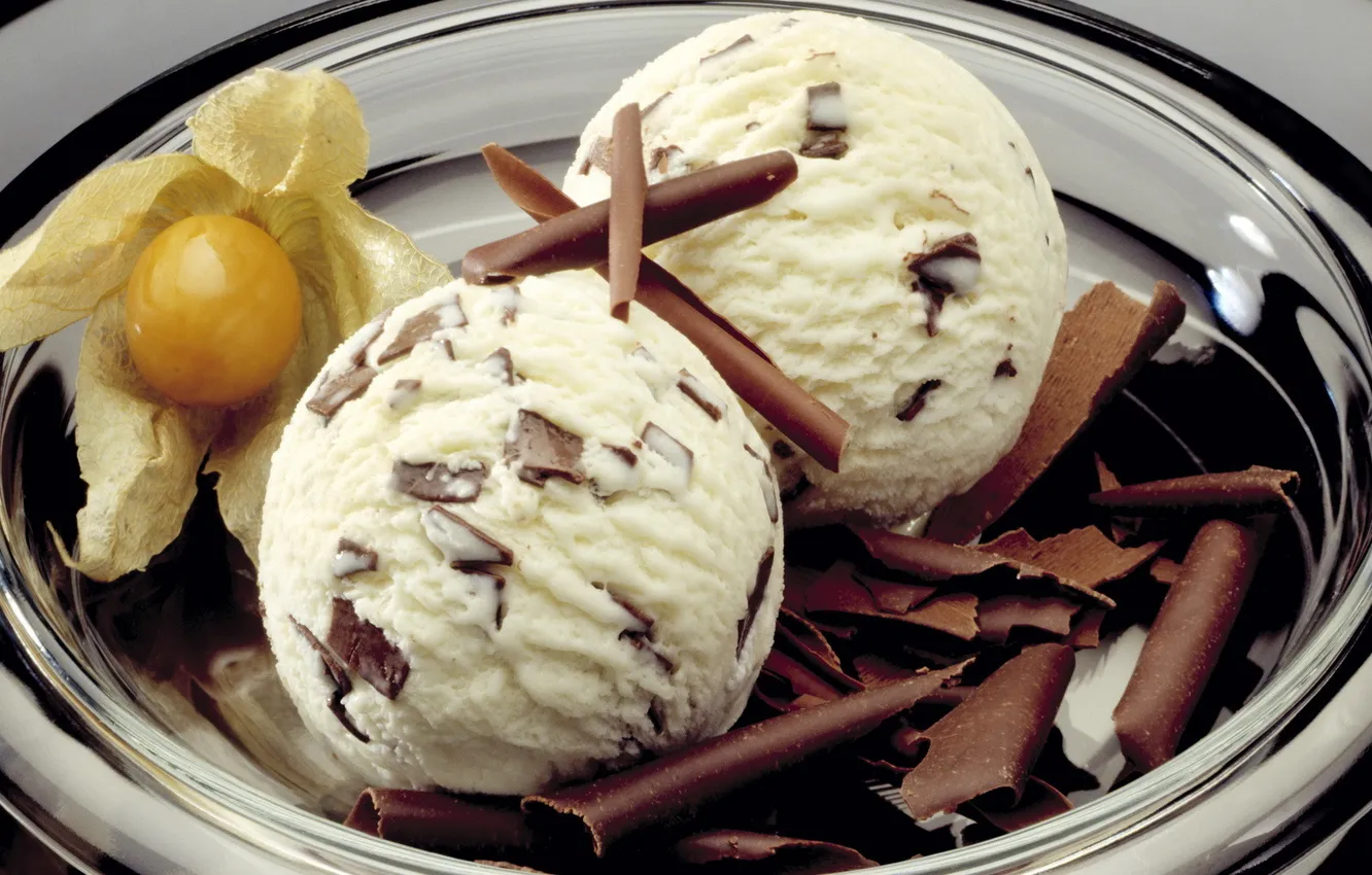 Фото обои шоколад, ваниль, Мороженое