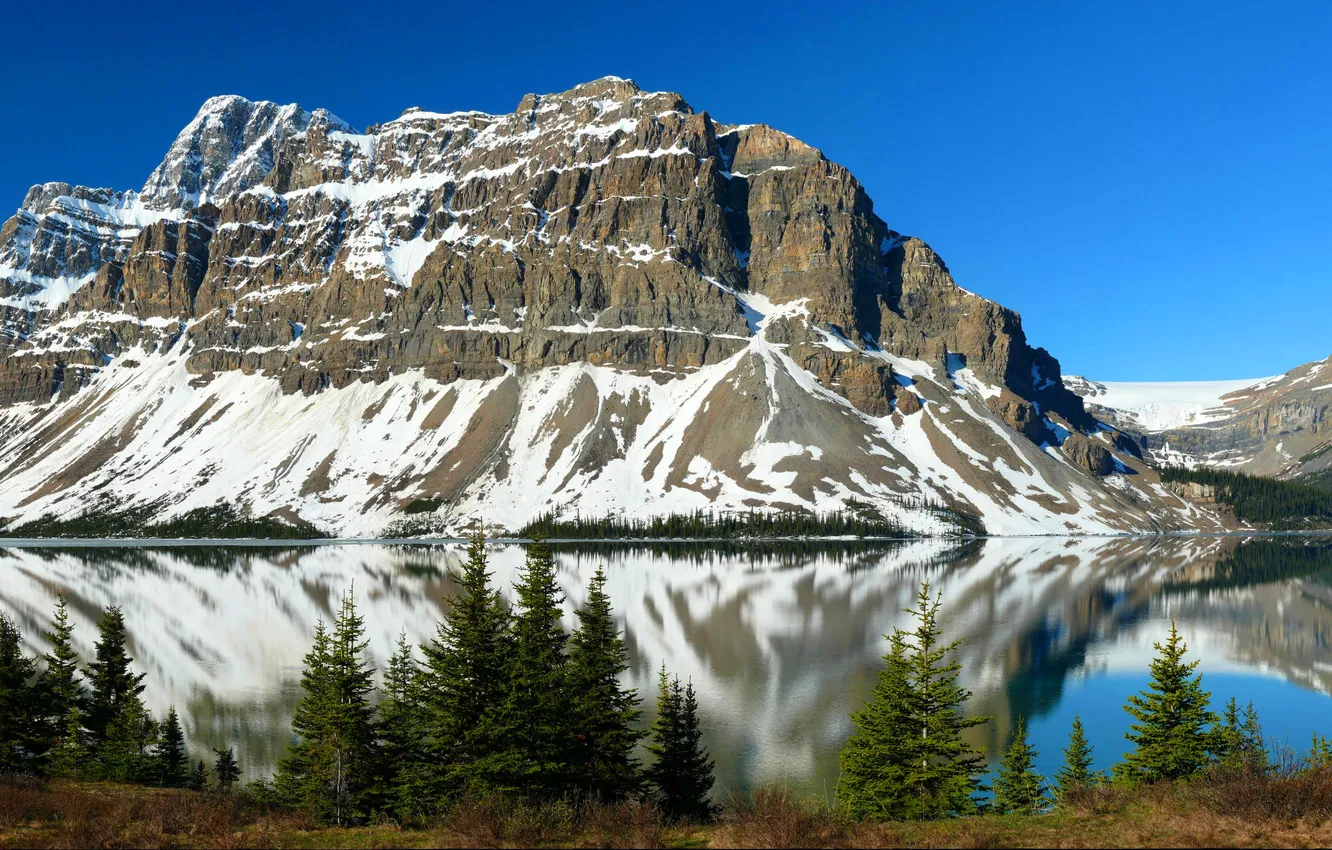 Фото обои пейзаж, горы, природа, озеро, отражение, Панорама