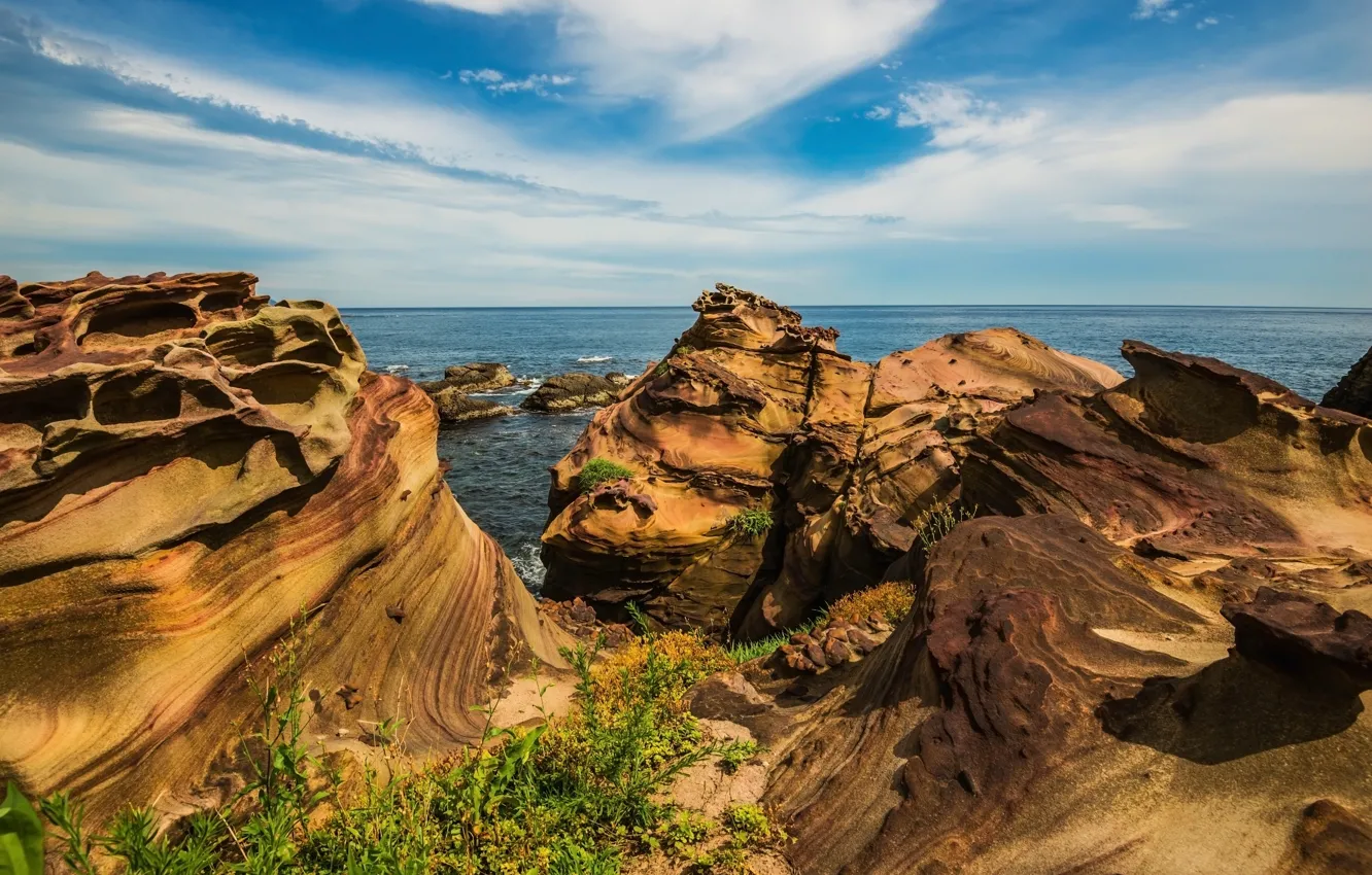 Фото обои море, небо, скалы