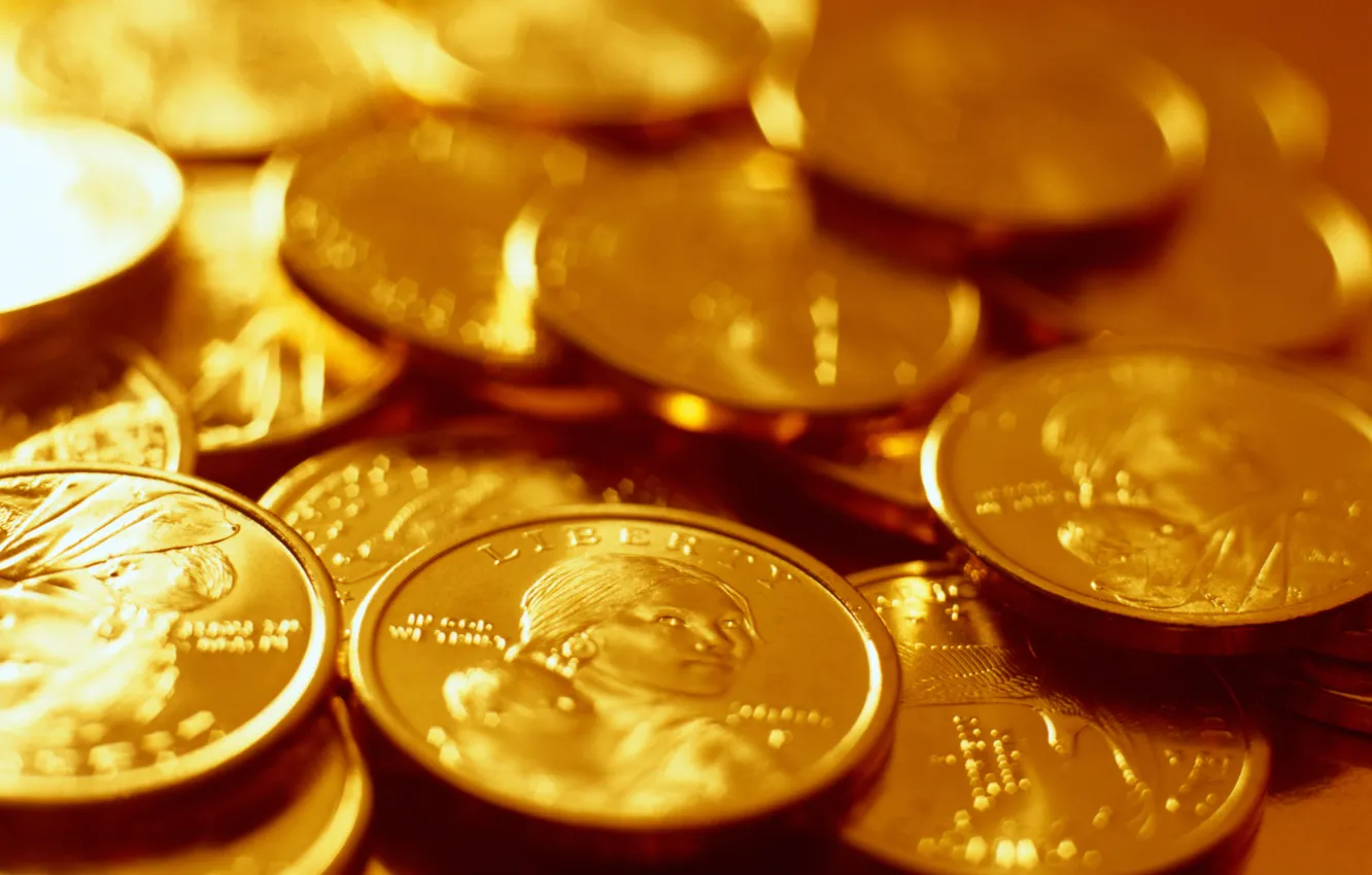 Фото обои золото, деньги, монеты