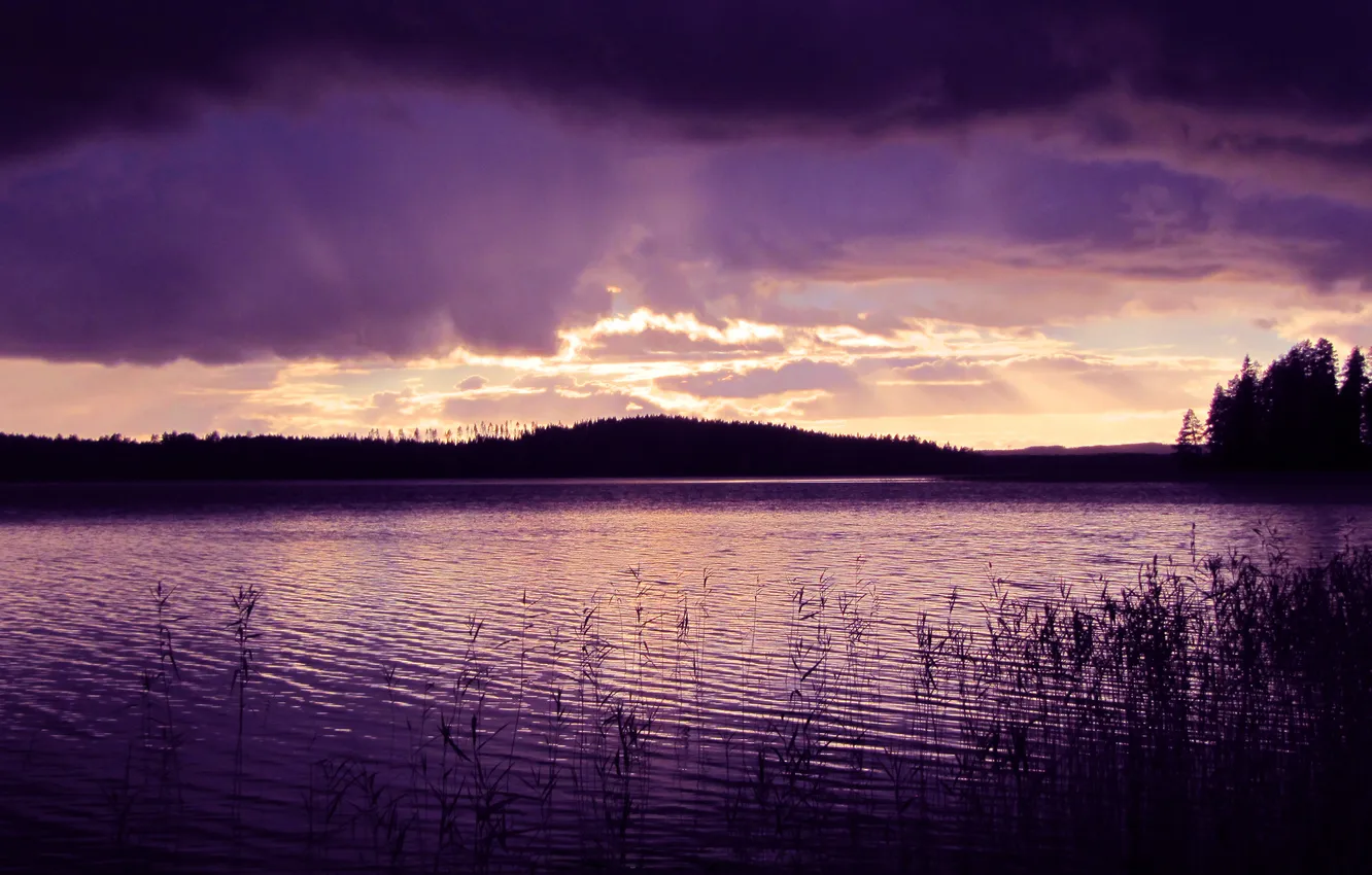Фото обои фиолетовый, вода, the-calm-after-the-storm
