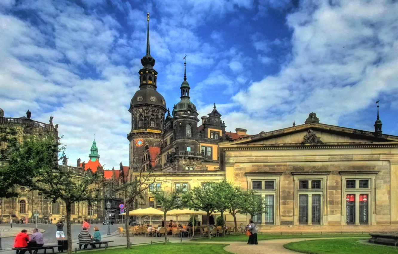 Фото обои небо, город, Дрезден